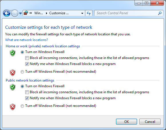 Windows 7 vatrozid