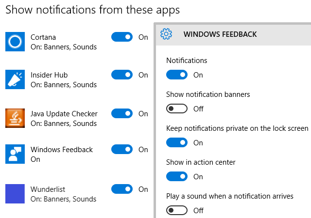 Postavke obavijesti sustava Windows 10