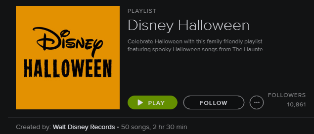 Spotify Playlist - Disneyjev Halloween