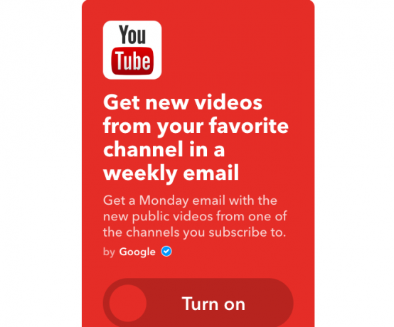 youtube ifttt nove video zapise na e-mail poruke tjedno