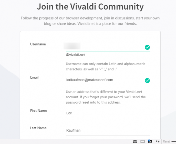 Prijavite se za račun Vivaldi.net
