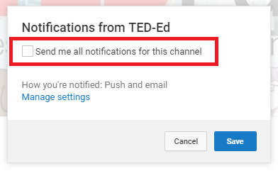 youtube notification enable