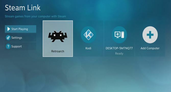 RetroArch instaliran na Steam Link