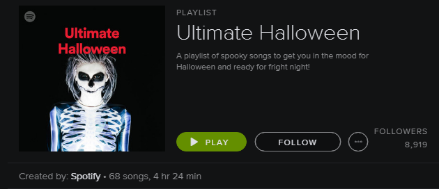 Spotify Playlist - Ultimate Halloween