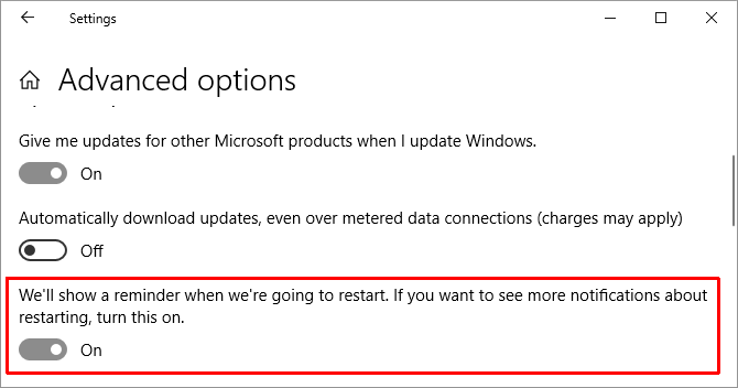 Windows 10 Napredne mogućnosti za Windows Update