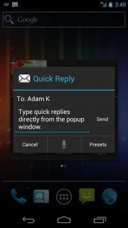 sms popup android aplikacija,