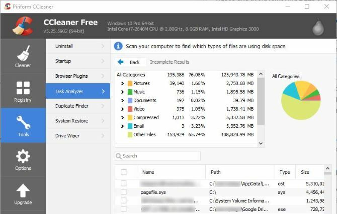 6 CCleaner savjeti i trikovi za učinkovito čišćenje računala 05 CCleaner Disk Analyzer