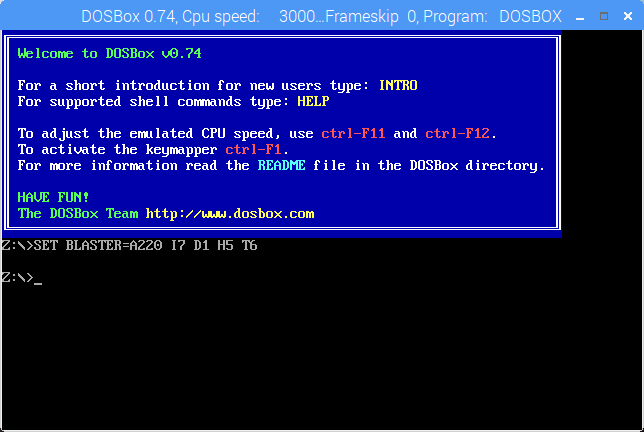 DOSBox na Raspberry Pi
