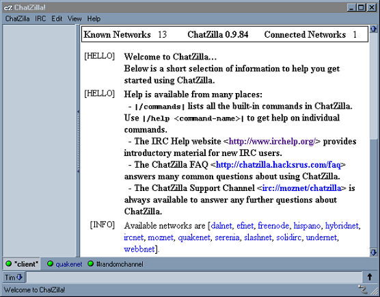 chatZillaStartup - kako stvoriti irc kanal