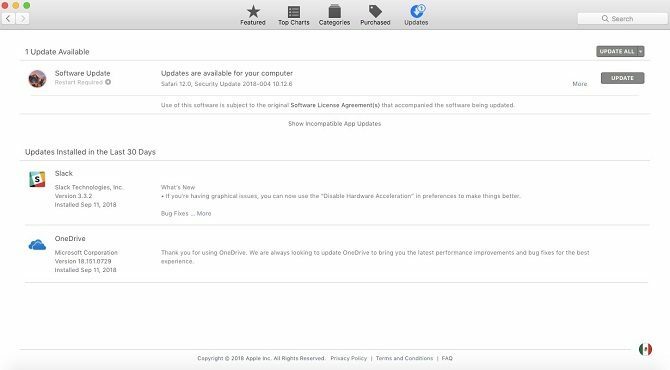 zaslon ažuriranja trgovine mac aplikacija