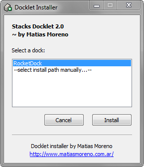 RocketDock + stack docklet: Ne samo pristanište, već cjelovito rješenje za radnu površinu [Windows] 2013 04 12 22 48 04 Instalacijski program Docklet