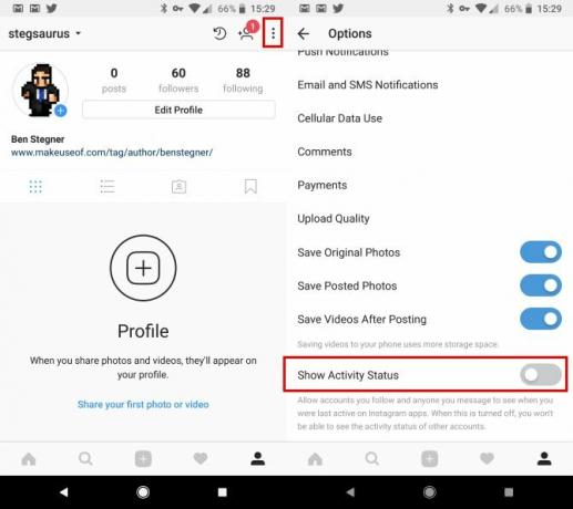 Kako isključiti "Last Online" na Instagramu Instagram Onemogućite Status aktivnosti Android