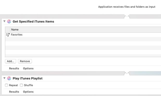 Aplikacija Automator za reprodukciju određenog popisa za reprodukciju na Macu