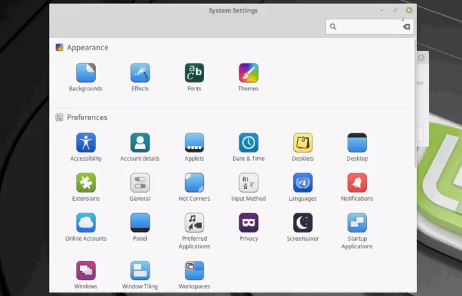 postavke sustava linux mint