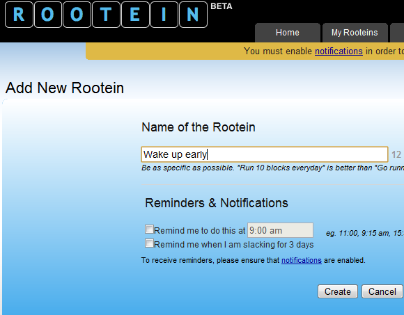 Rootein: Online Tracker za samopoboljšanje rootein2