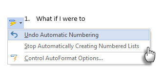 Isključite automatsko numeriranje