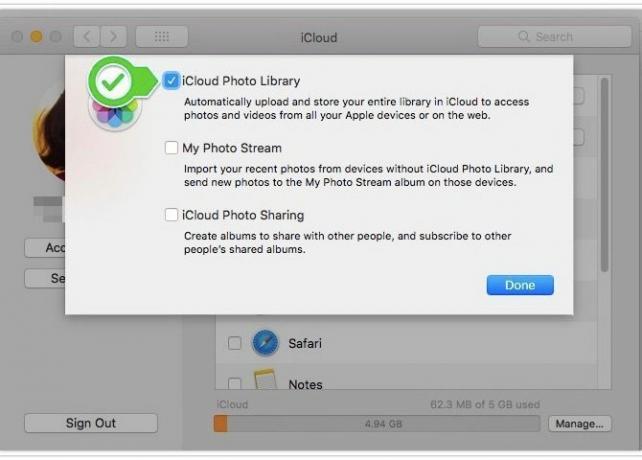 Photo Library Mac - omogućuju icloud sinkronizaciju