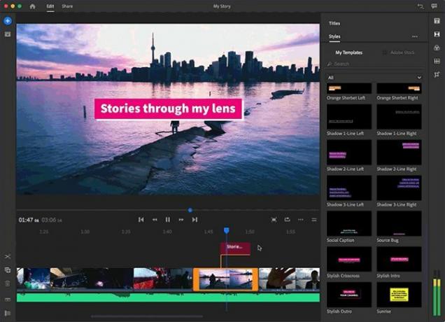 aplikacije za uređivanje videozapisa za YouTube - Adobe Premiere Rush