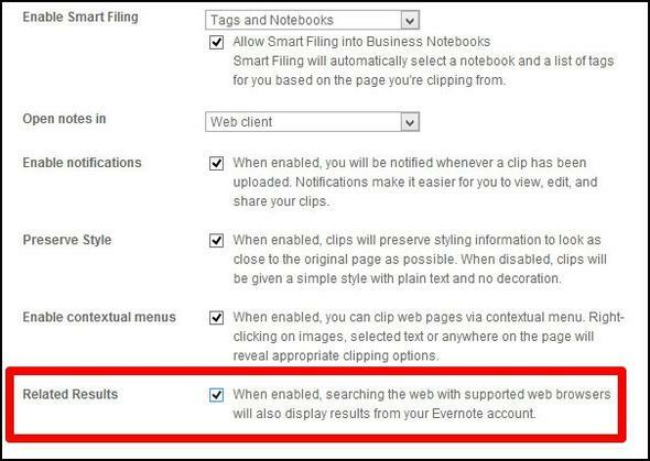 20 Značajke pretraživanja Evernote koje biste trebali koristiti pomoću rezultata Evernotea u postavkama web klipa za pretraživanje