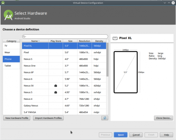 android verzije hardvera studio avdmanager