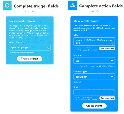 IFTTT Alexa i webhook applet