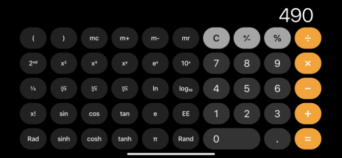 iPhone kalkulator