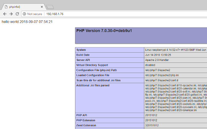 PHP instaliran i radi na Raspberry Pi