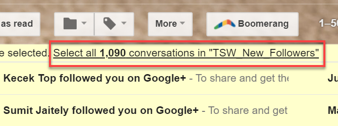 Odaberite razgovore u Gmailu