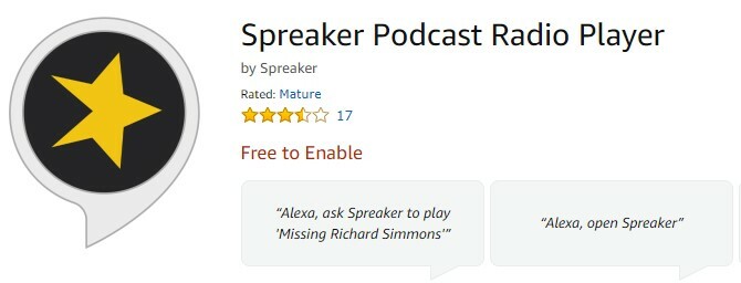 Spreaker za podkastove odjeka Amazon eho