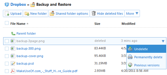 dropbox oporaviti izbrisane datoteke