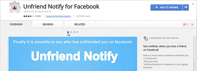 Unfriend Obavijesti