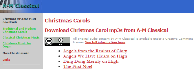 M Klasične božićne karole s ocjenom Creative Commons