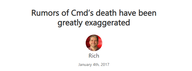 Microsoftov blog uvjerava nas da CMD nije mrtav.