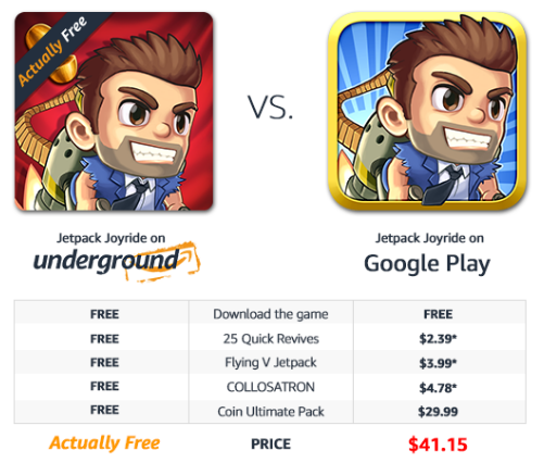 Google Play vs. Amazon Appstore: Što je bolje? jetpack joyride amazon