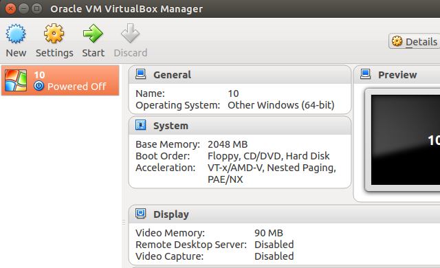 Pregled postavki VirtualBoxa