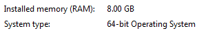 Informacija o sustavu Instalirana RAM-a