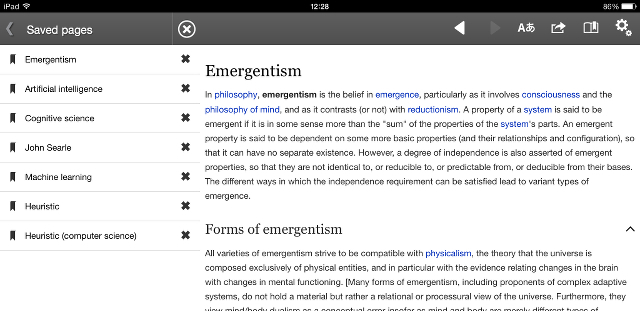 wikipedia-Ipad aplikaciji