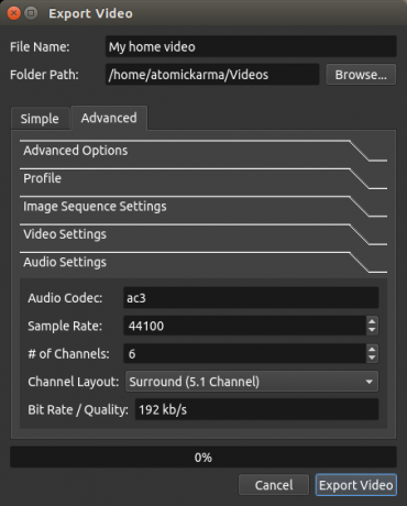 Izvoz Linux OpenShot 2.0