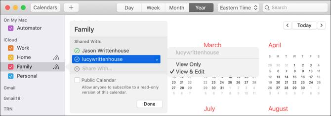Mac Share Calendar Kalendar Dodavanje ljudi i dozvola