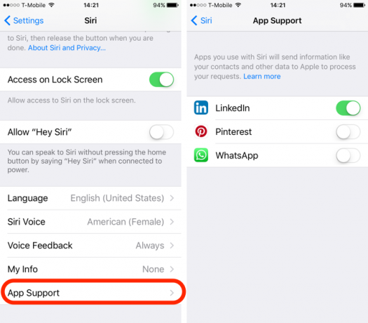 Podrška za Siri App iOS 10 Feature