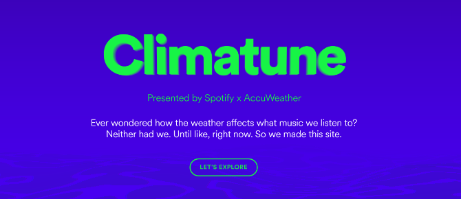 Spotify sada prikazuje glazbu u skladu s vremenom klimatune spotify accuweather playlistu