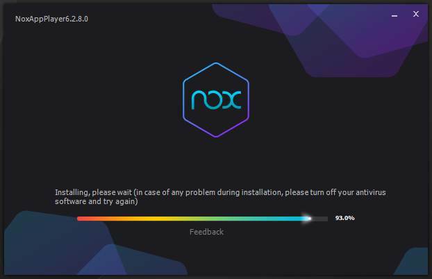 Nox ekran za instalaciju