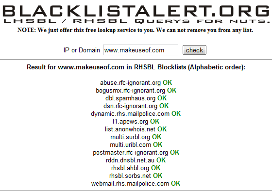 web stranice na crnoj listi