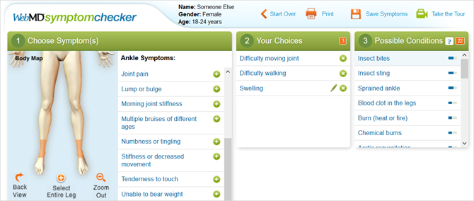 webmd provjera simptoma