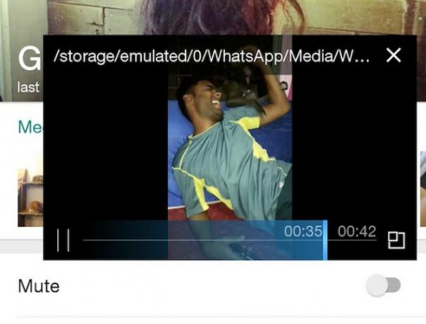 WhatsApp video popout zum