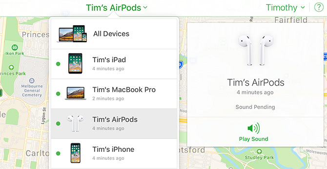 Pronađite AirPods pomoću iClouda