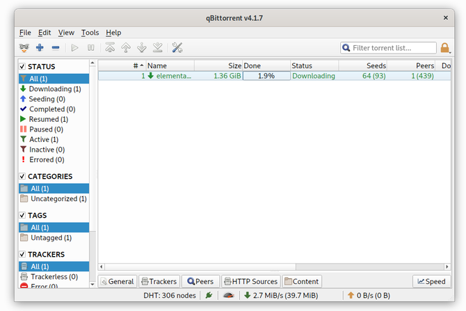 qBittorrent torrent klijent na Linuxu