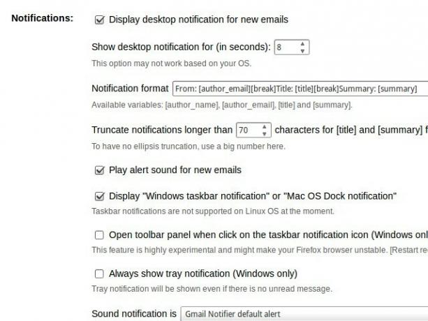 gmail-Notifier-settings