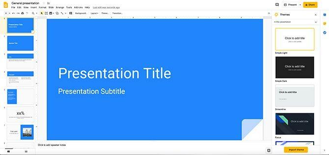 Kako stvoriti prezentacijski radni prostor Google prezentacija