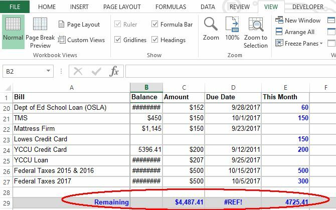 Excel oblikovanje za osobni financijski list